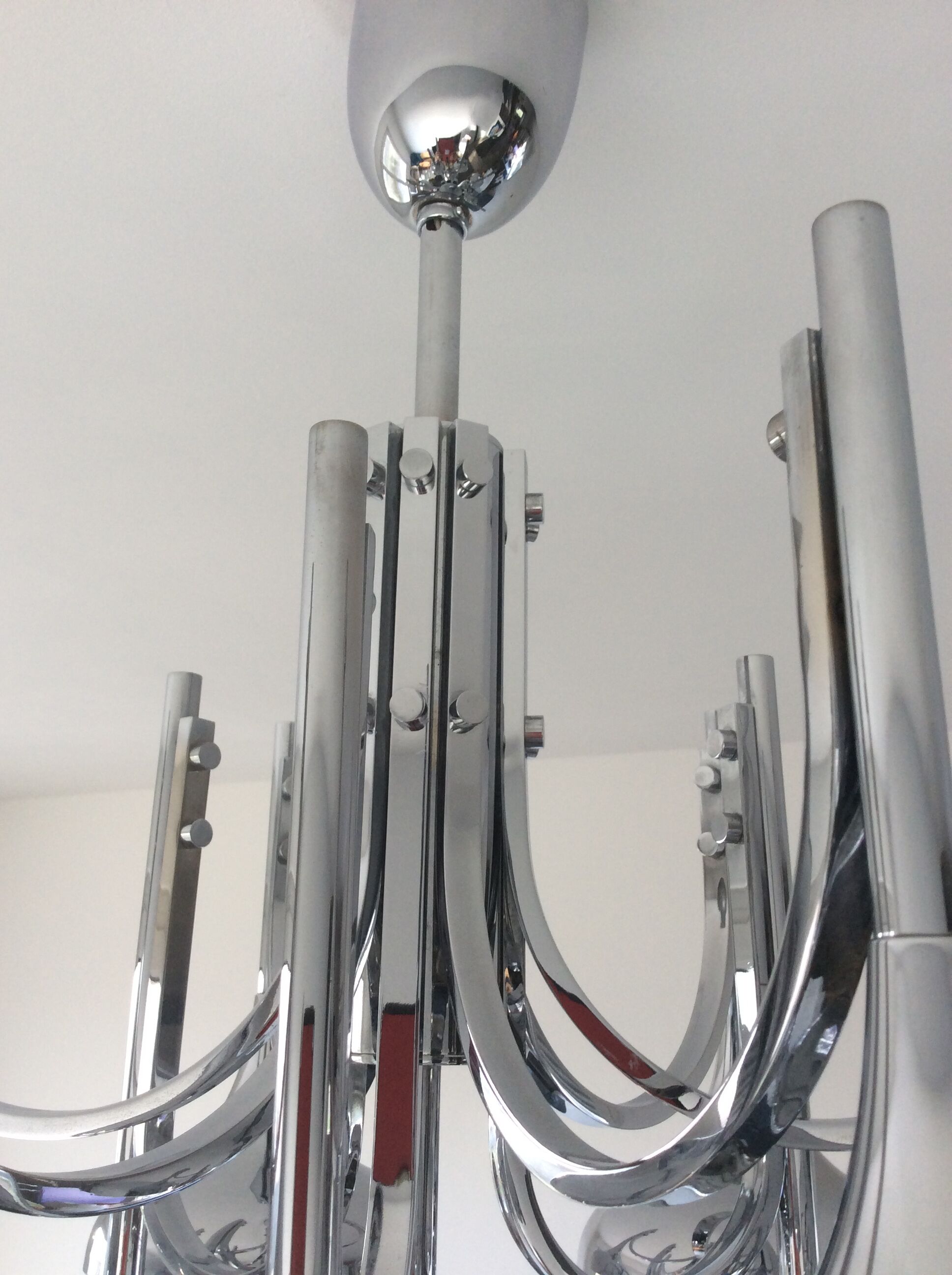 Goffredo Reggiani trumpet chandelier from the 70