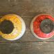 Pair of Antique Bowls Pottery Arlequin Rustrel Chiseled Ceramic + Enamel