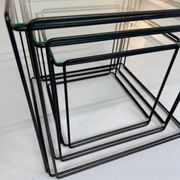 Lot of 3 vintage 1970s design nesting coffee tables by Max Sauze.