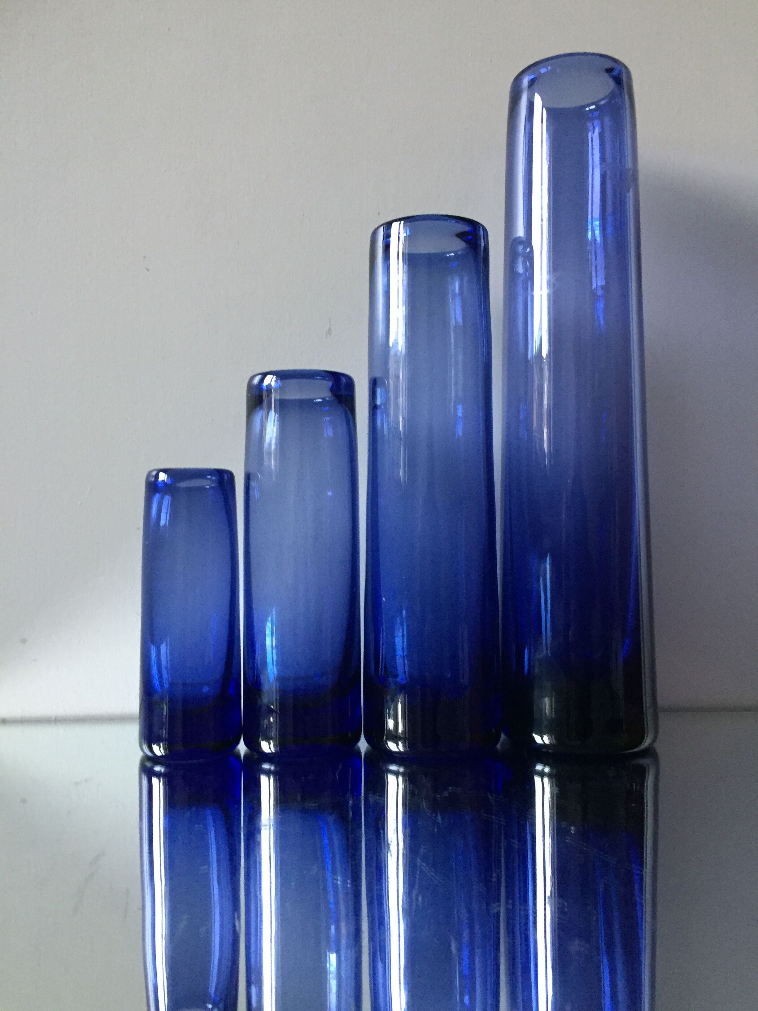 Lot de 4 vases Holmegaard par Per Lutken années 1960