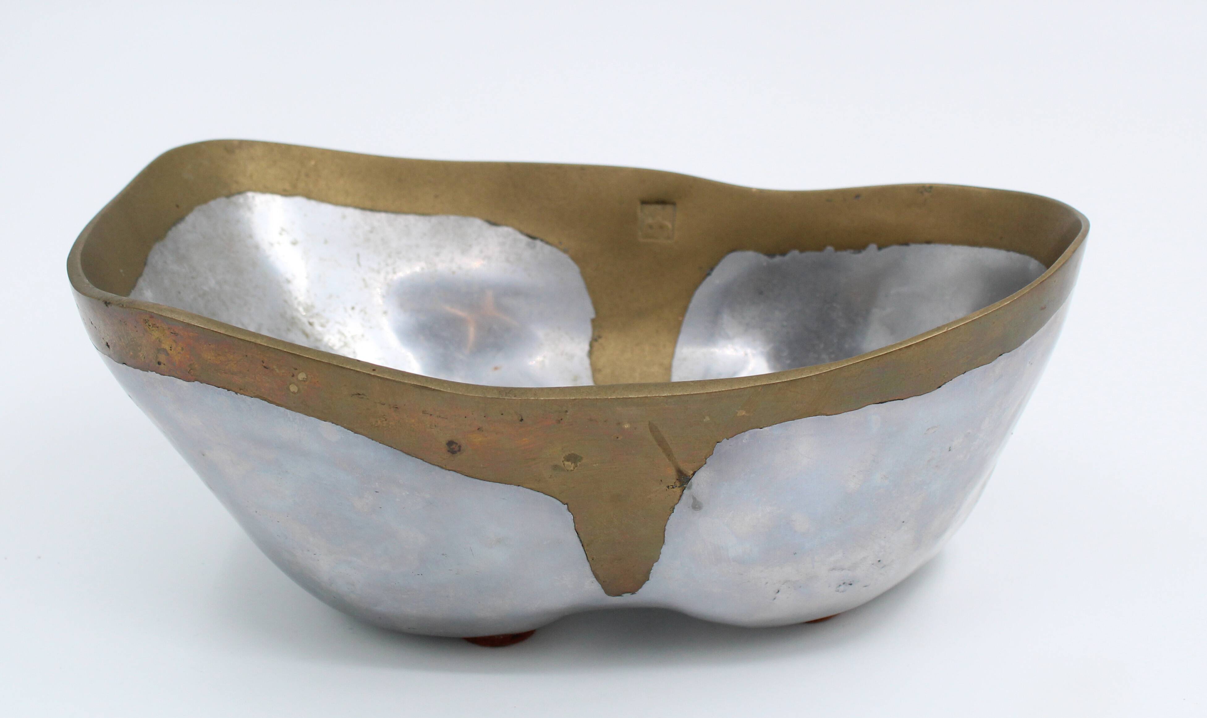 David Marshall Aluminium / Brass Vide-Poche Spain circa 1980