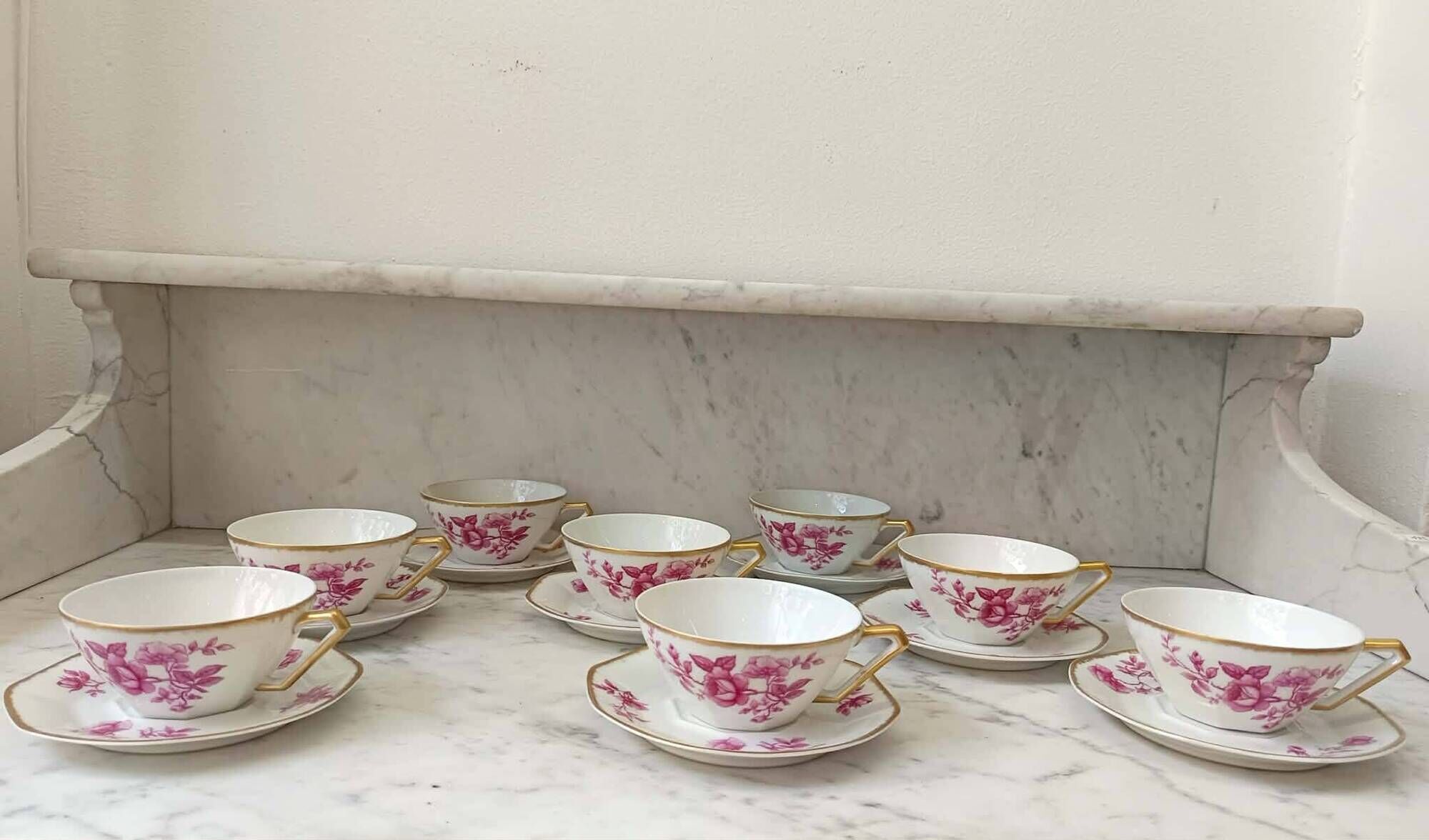 Limoges porcelain tea service Haviland Art Nouveau
