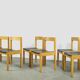 Vintage oak DUTCH DESIGN dining chairs in modern minimalist style, 1960s