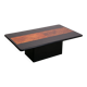 Table basse bar dissimulée, laque brillante et placage en loupe, vers 1980