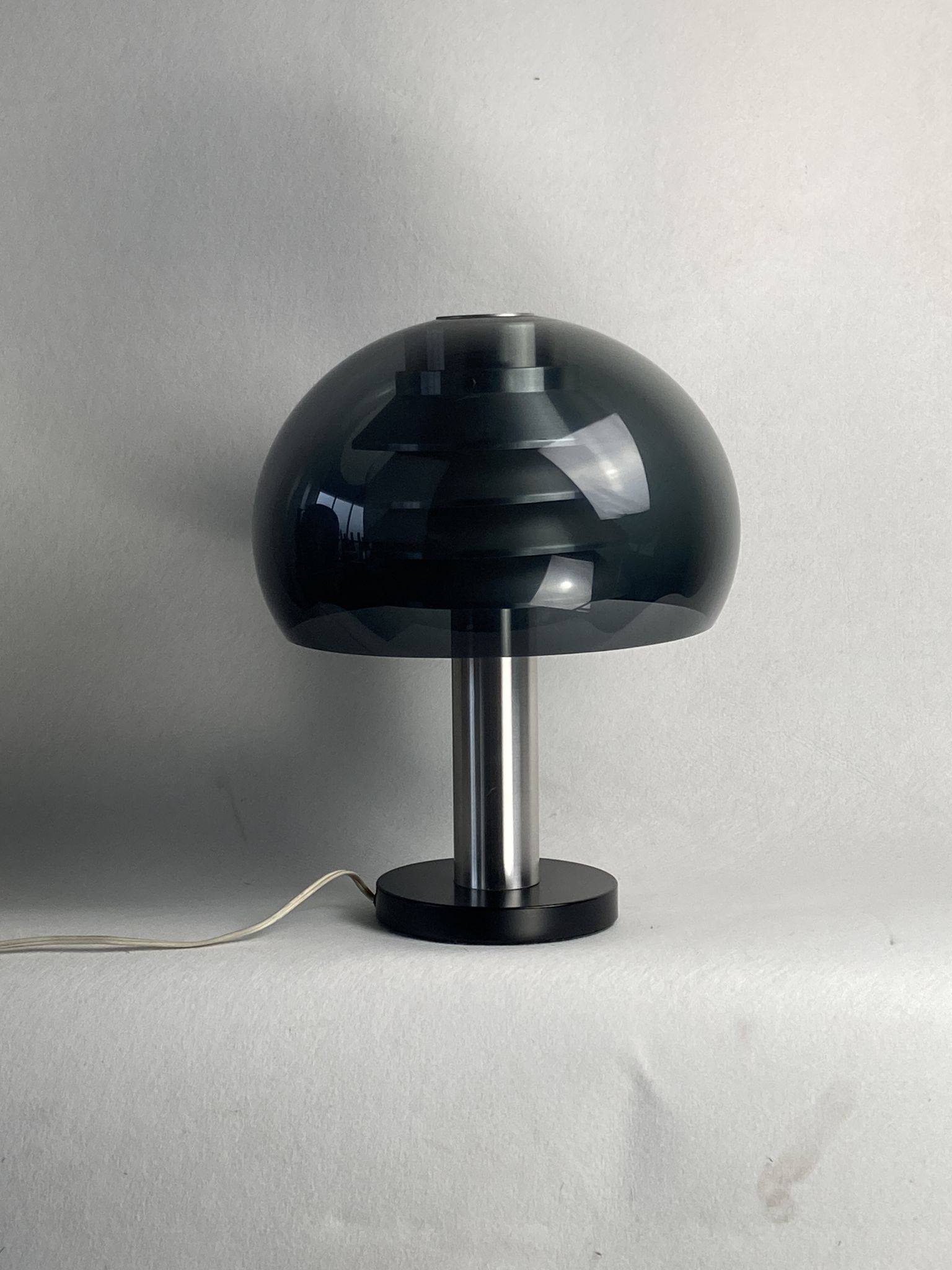 Space age aluminum mushroom dome lamp by Hans Agne Jakobsson for Markaryd, Sweden 1960s