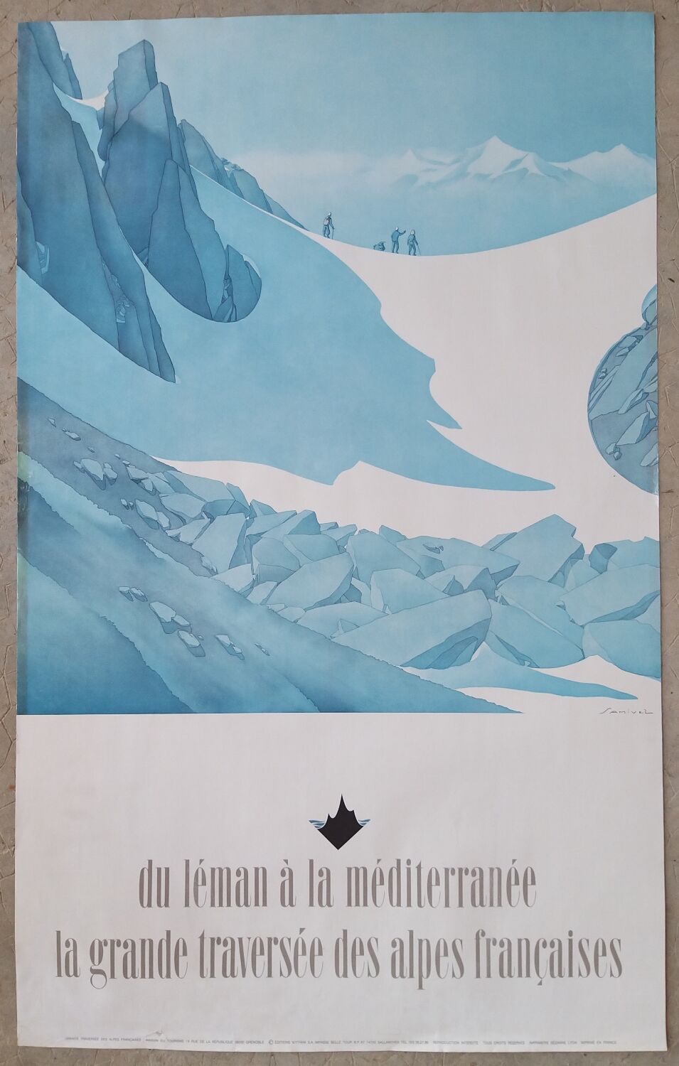 Original poster Samivel "Great crossing of the Alps" 1970