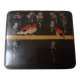 coffret/boite à bijoux en bois laqué vert à décor d'oiseaux sous la glycine