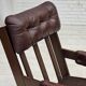 1970s, Scandinavian highback armchair, brown furniture leather, dark beech.