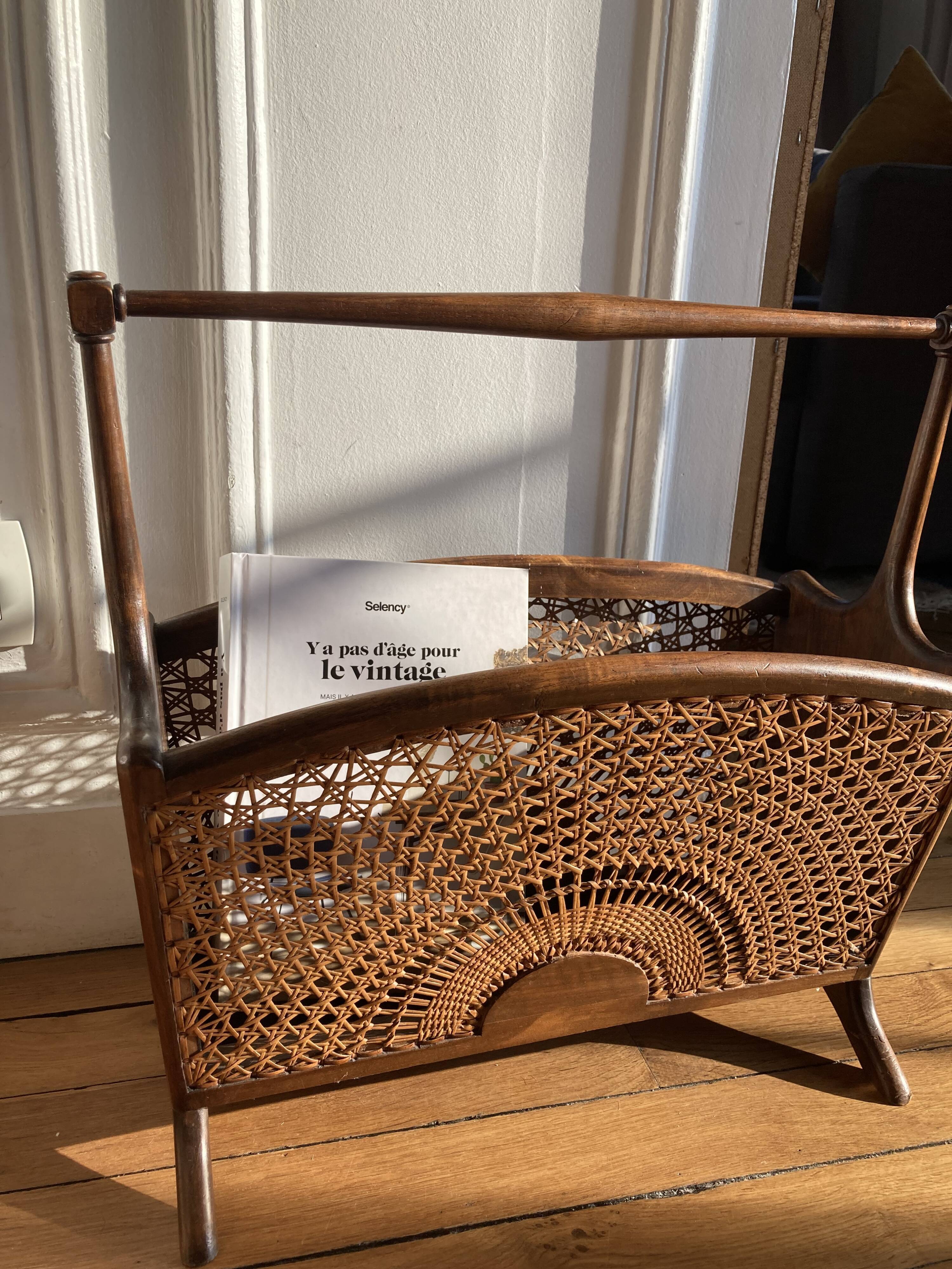 Canework magazine holder