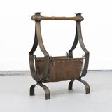 Brutalist Vintage Mid-Century Magazine Rack