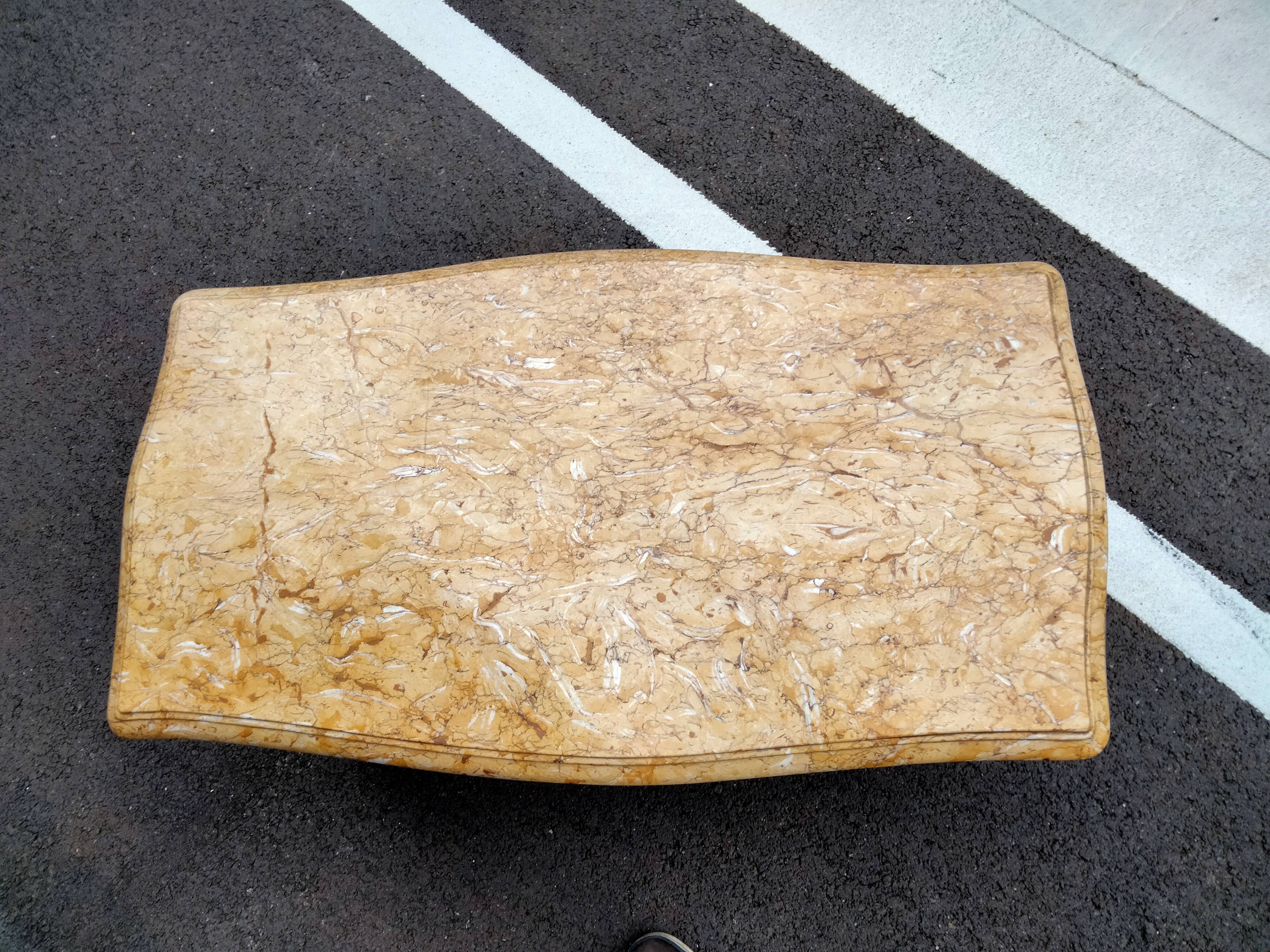 Old coffee table marquetry style louis xv marble top