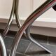 Chromed metal and smoked glass dining table, 1970