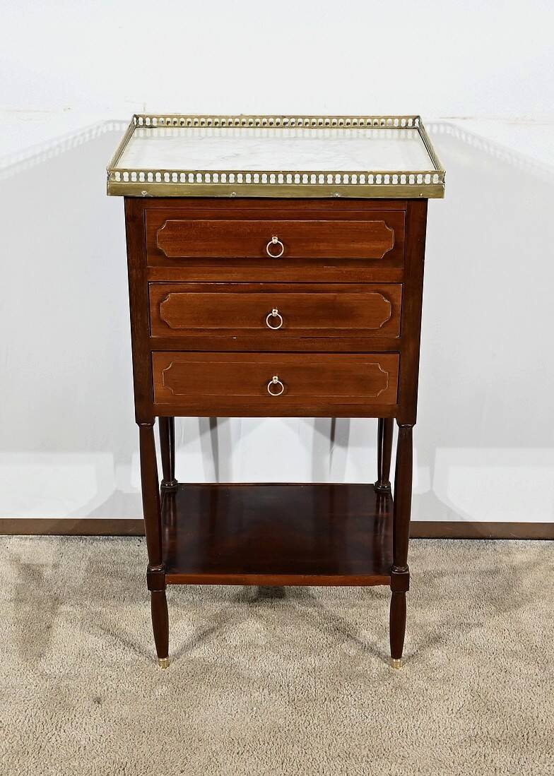 Small Chiffonnière Living Room Table in Mahogany, Louis XVI – 18th Century