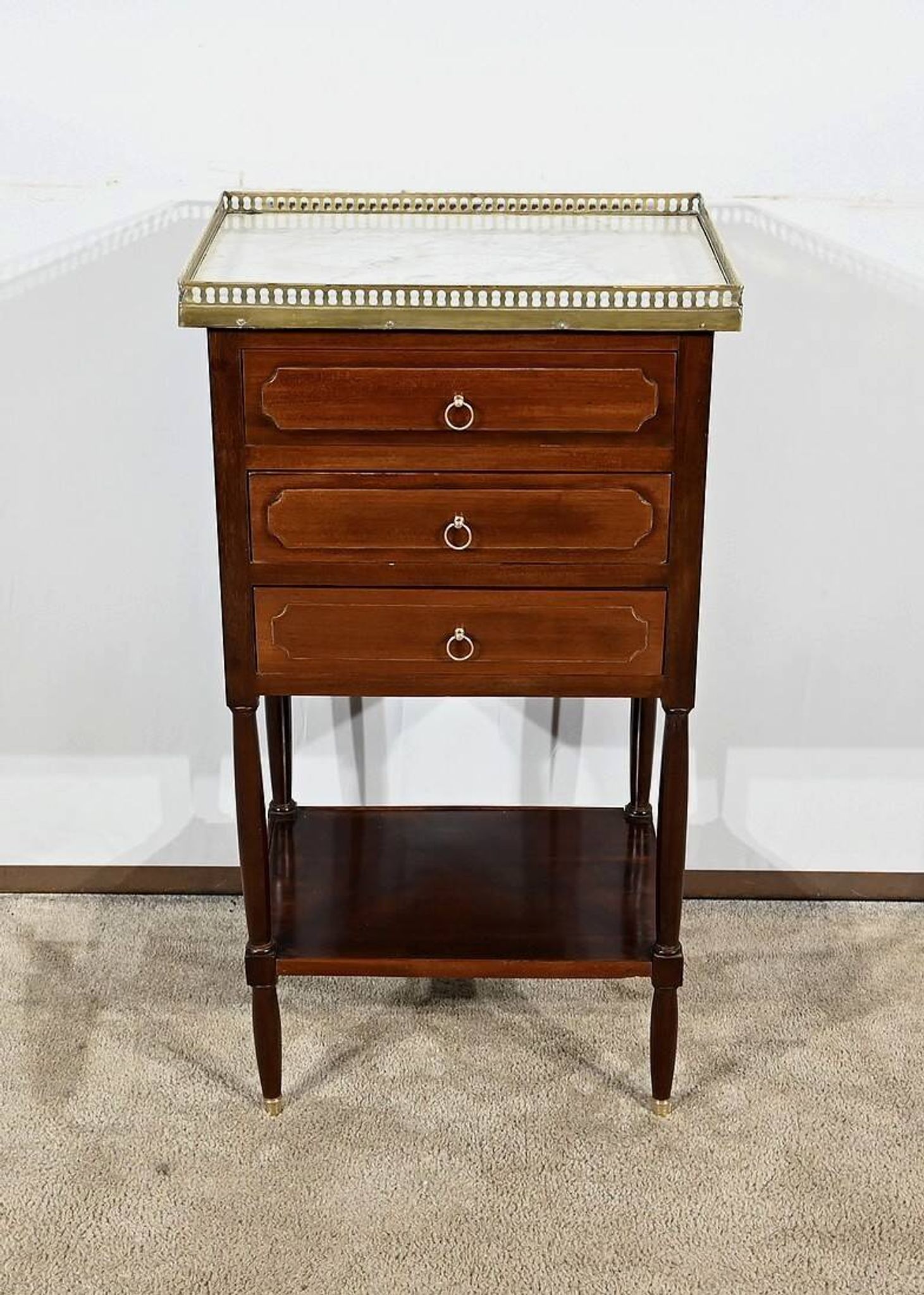 Small Chiffonnière Living Room Table in Mahogany, Louis XVI – 18th Century