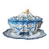 Tureen with top, earthenware decorated Rouen