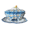 Tureen with top, earthenware decorated Rouen