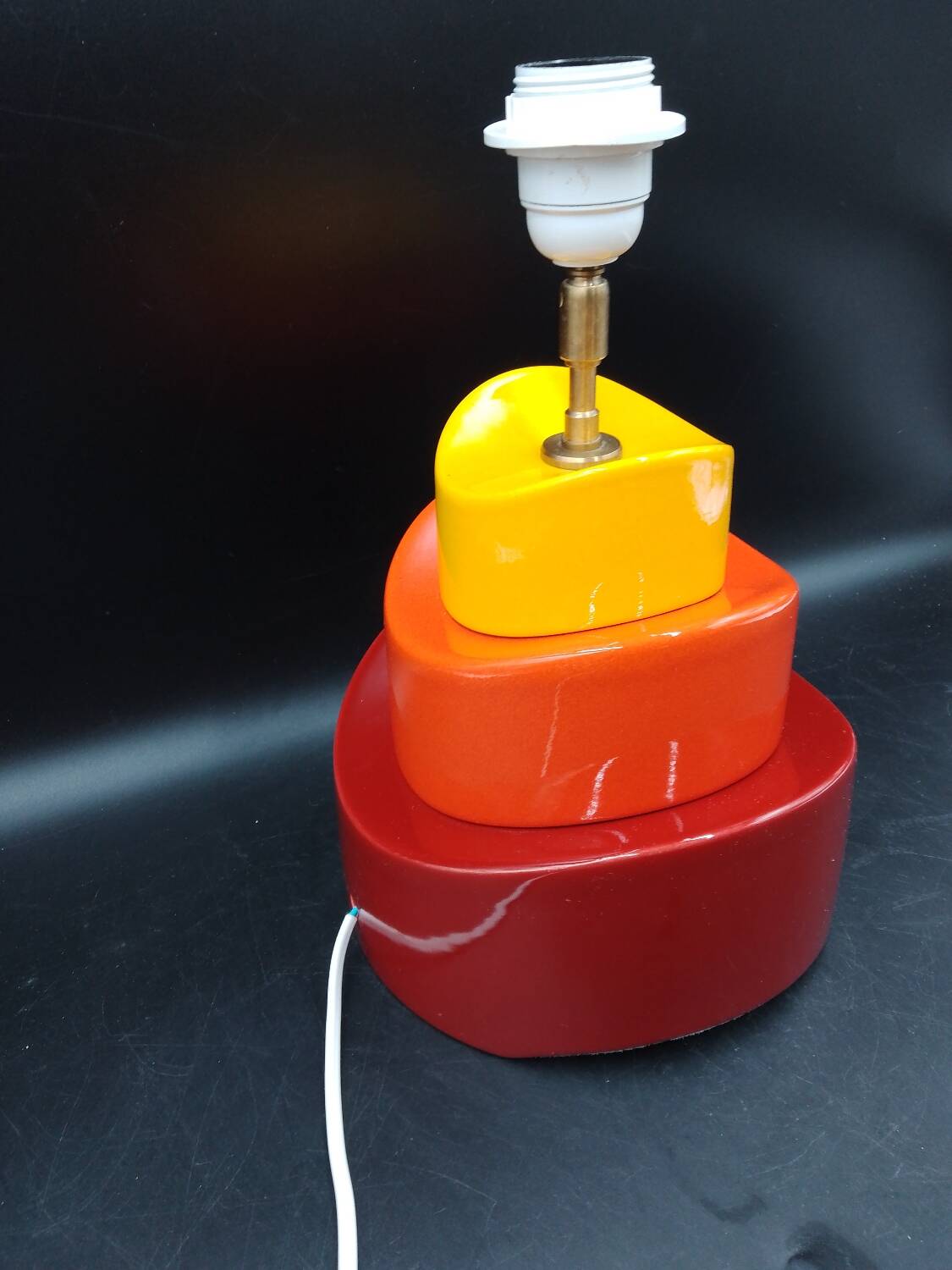 Kotska lamp model Gibus tricolor 1980 Memphis style Sun tangerine pepper