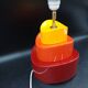 Kotska lamp model Gibus tricolor 1980 Memphis style Sun tangerine pepper