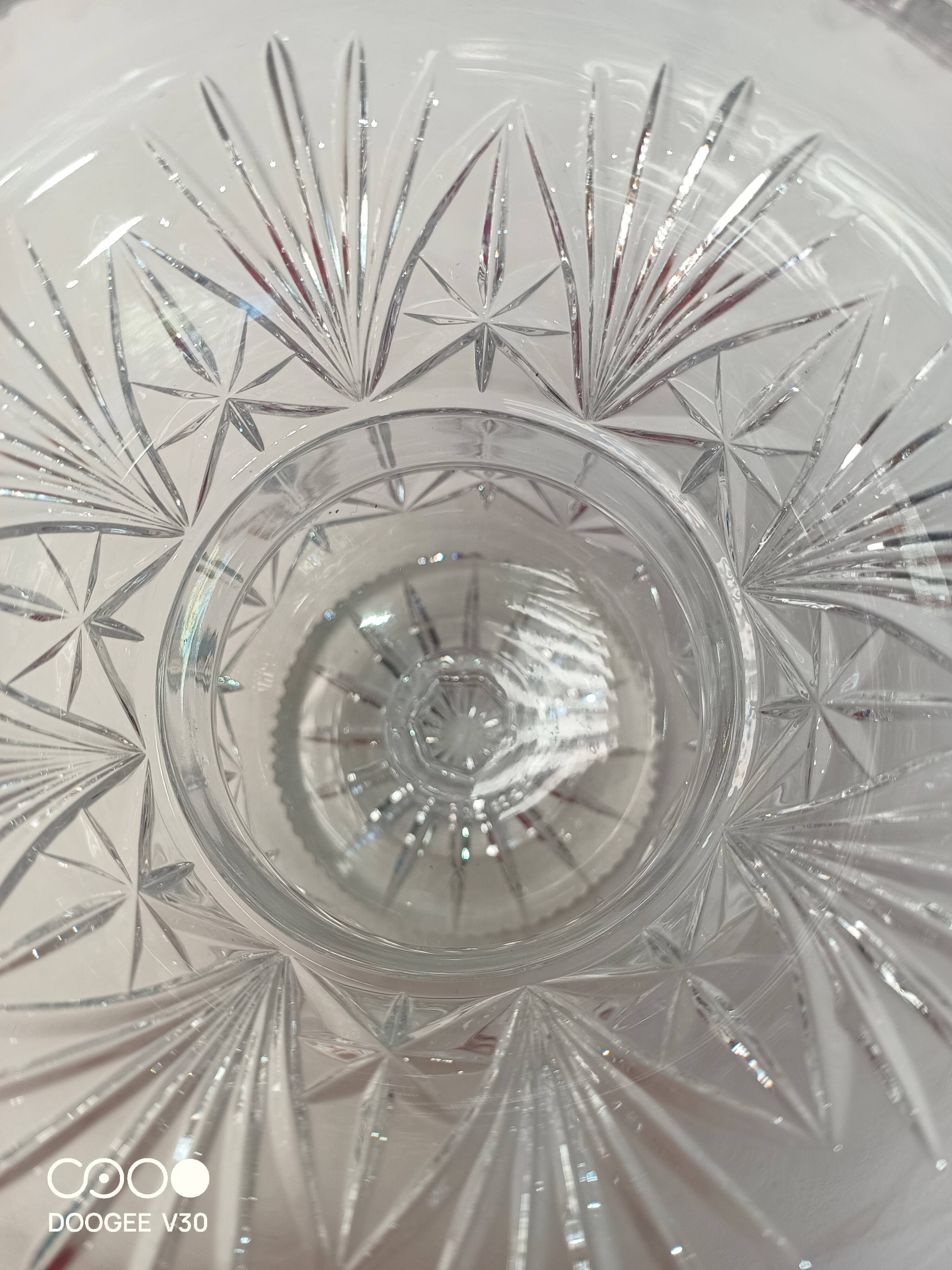 Large antique crystal cut vase