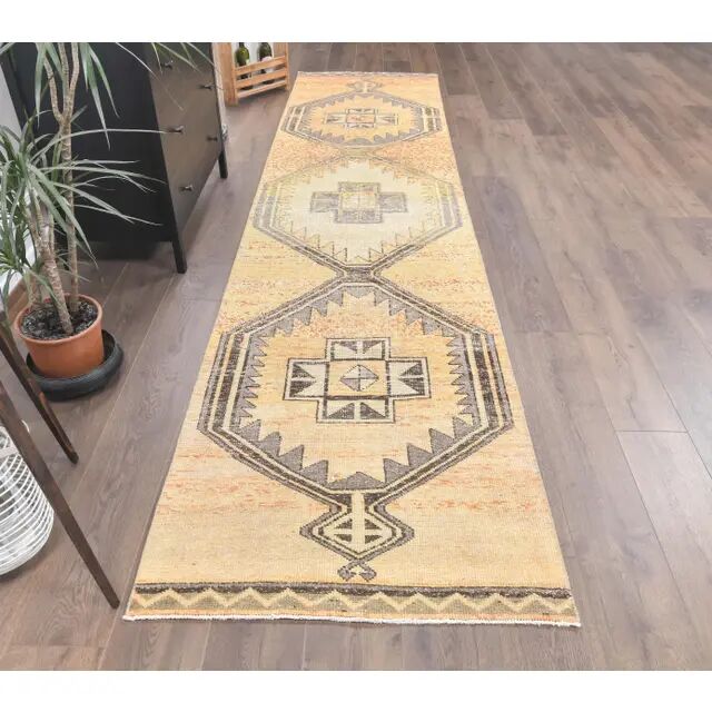 Turkish Oushak Wool Rug 91x384