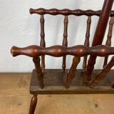 Turned wood push ashtray and magazine rack