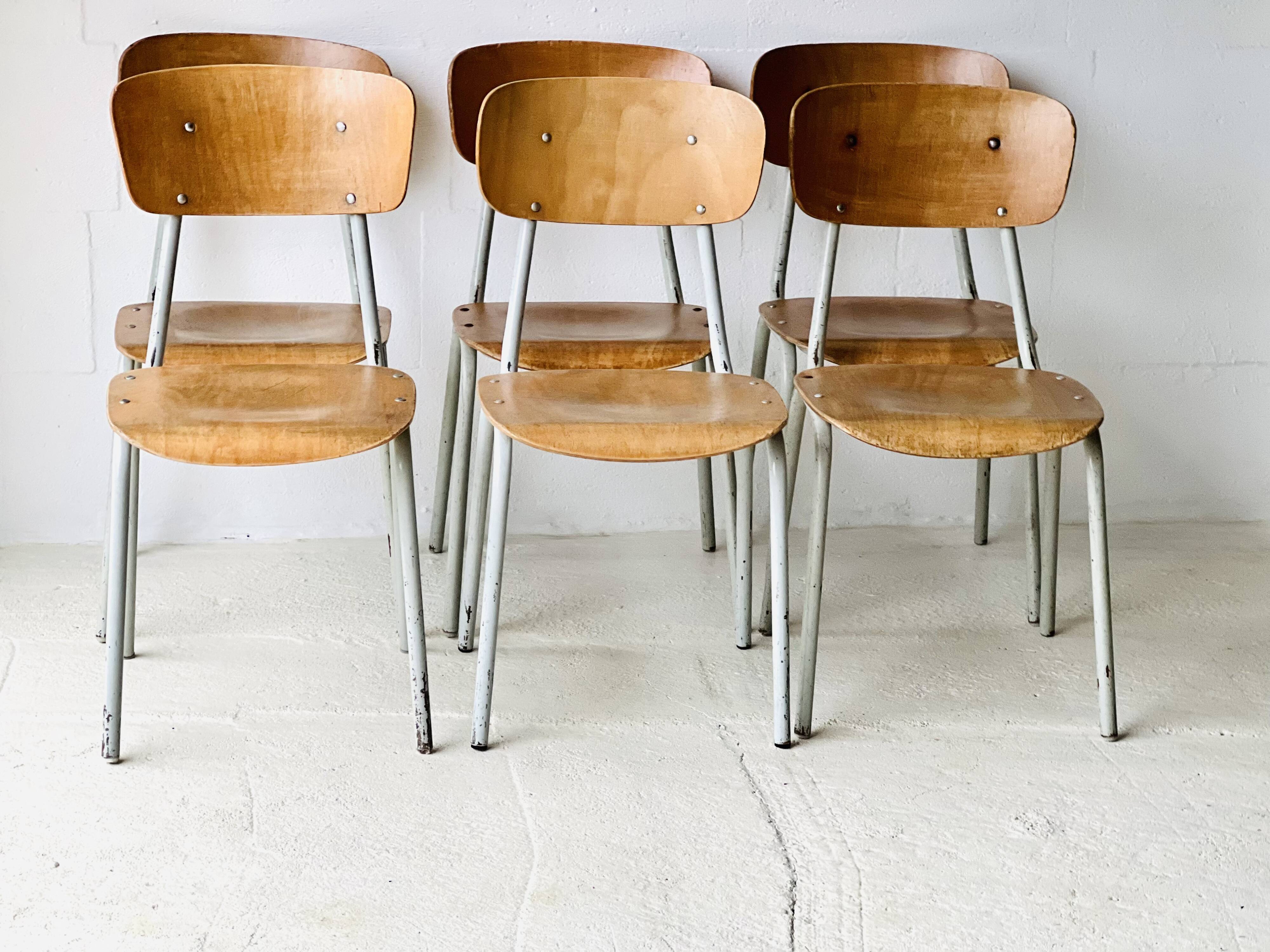 Vintage School Chairs, set of 6