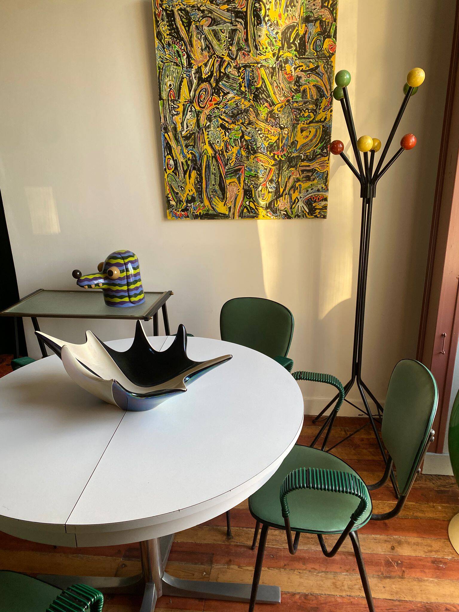 4 chaises vertes (Dans le gout de) jacques Hitier
