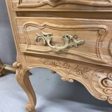 Louis chest of drawers in raw wood with two drawers
