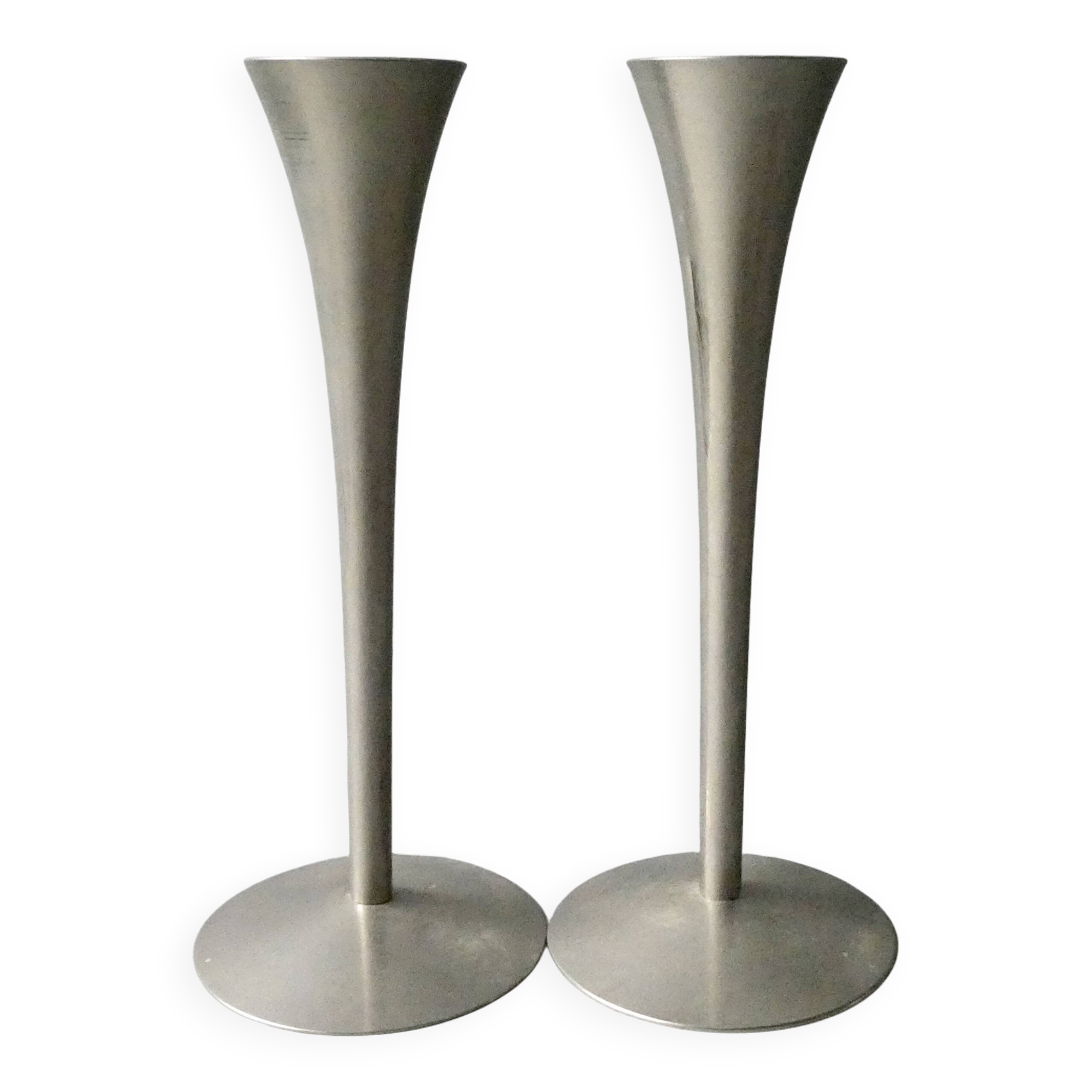 Pair of metal candlesticks Solingen, circa 1970