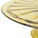 Art Deco Amber Cake Dish Pastry Bowl Depression Glass