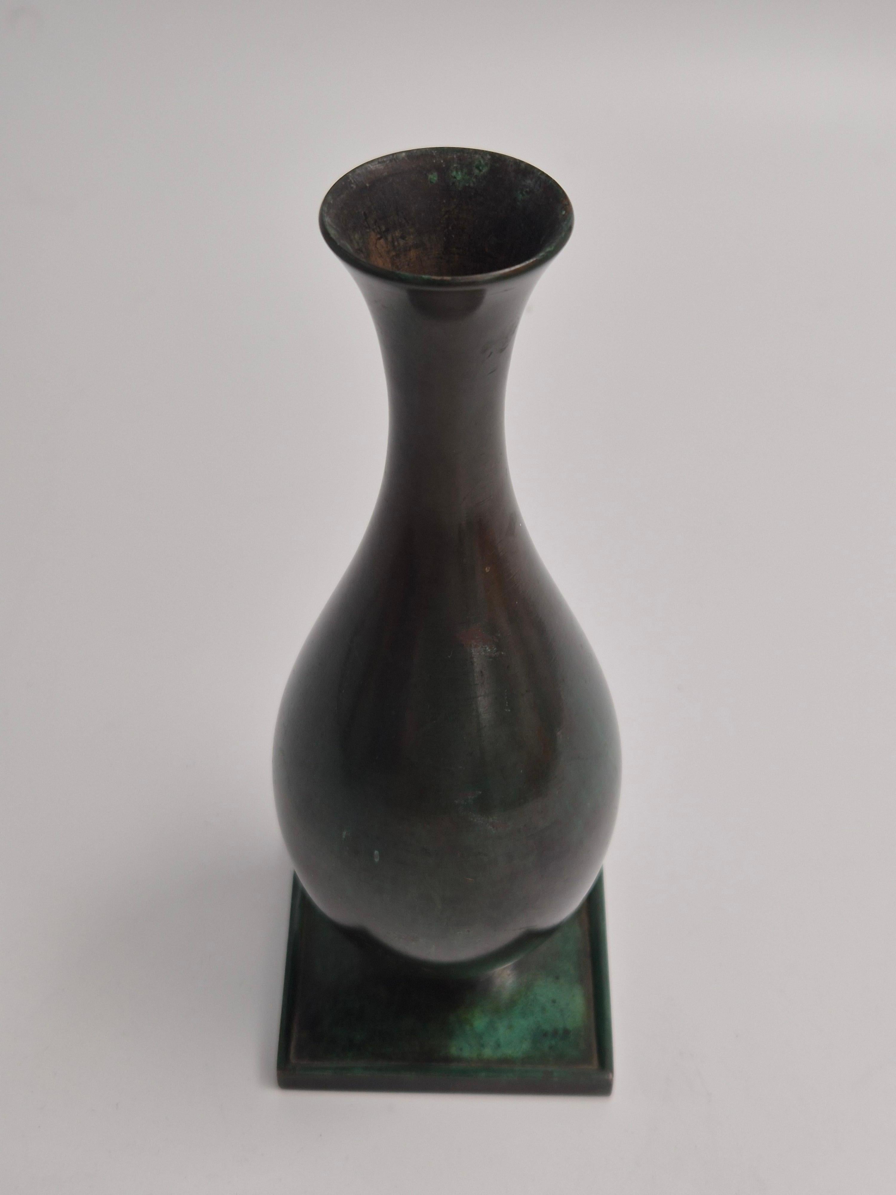 Jacob Ängman for GAB, solid bronze vase, Swedish grace / Art Deco