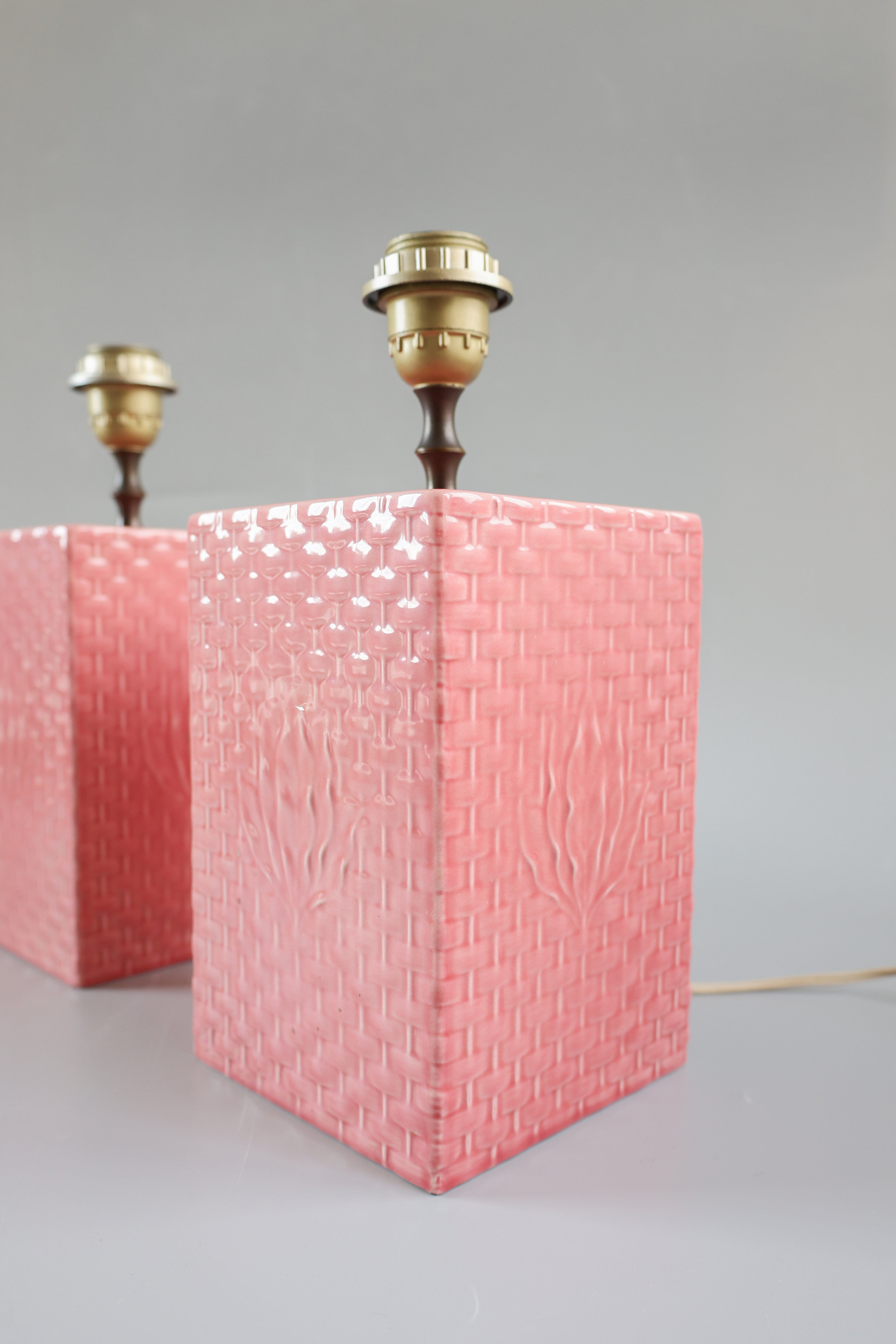 Pink Italian table lamps, 1970s.