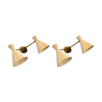 Paire d'appliques dans le style des créations italiennes des années 50