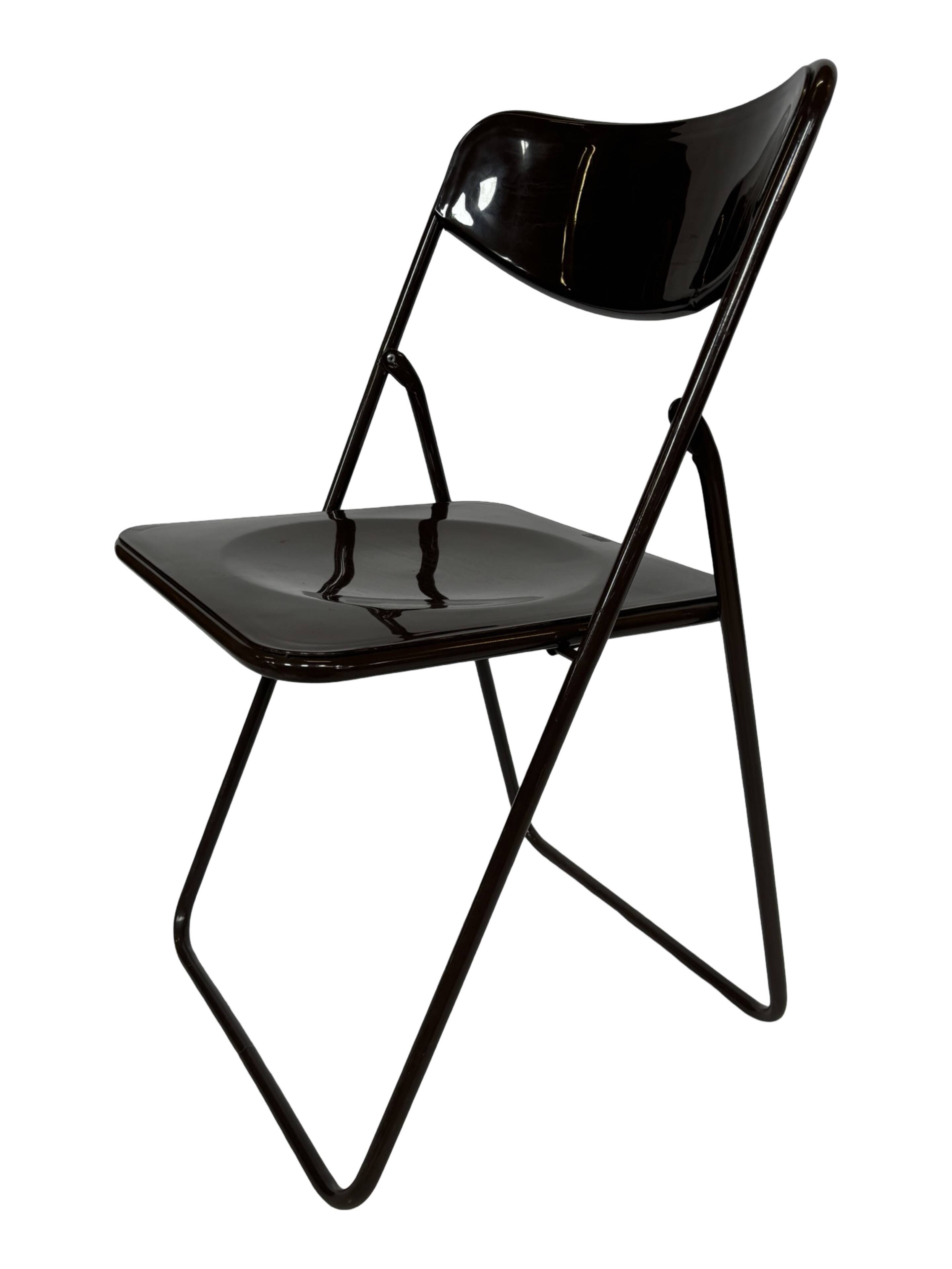 Vintage Ted Folding chairs Niels Gammelgaard for Ikea - Set of four - in Dark Brown