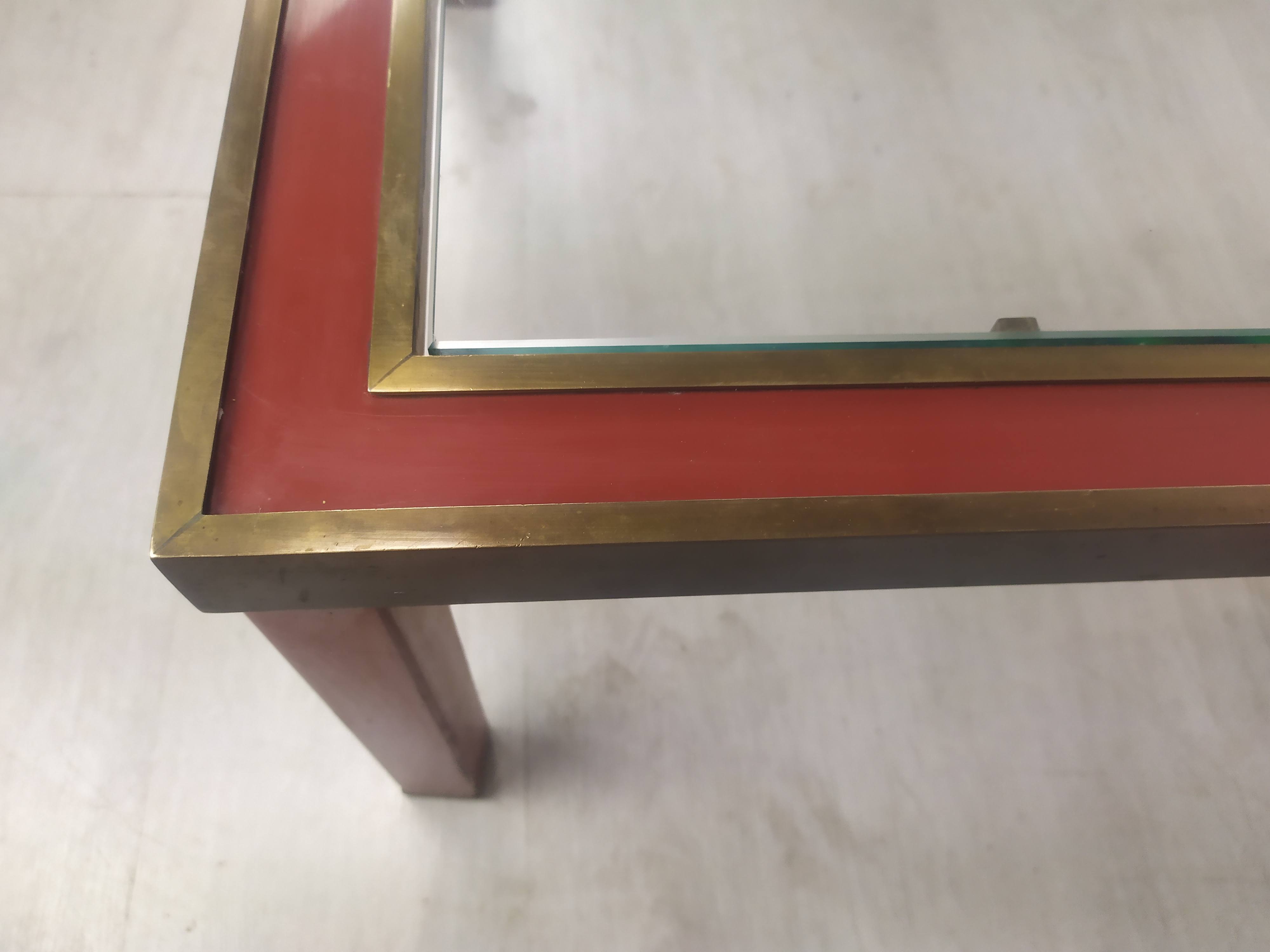 Glass brass coffee table
