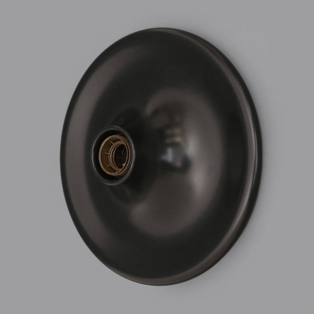 Black metal cone wall lamp or ceiling light, 1960s