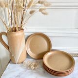 6 dessert plates made of sandstone