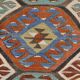 7x10 Green & Blue Geometric Pattern Kilim Rug, 222x303Cm