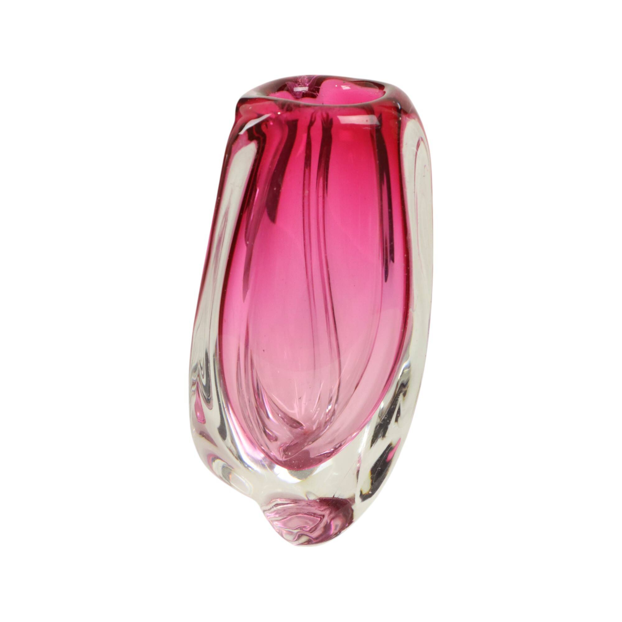 Small Purple Vase Val Saint Lambert René Delvenne Design 20cm