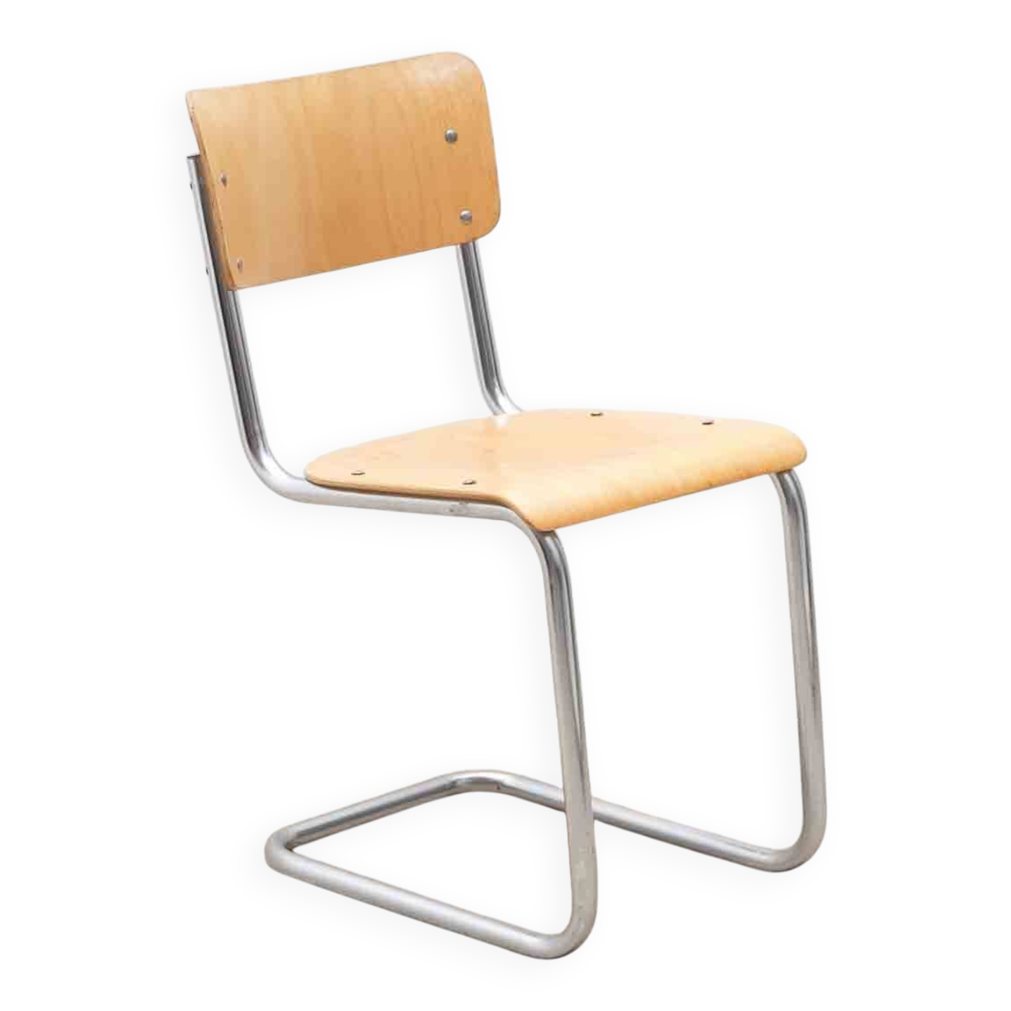 Cesca B32 chair in oak and chrome style