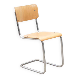 Cesca B32 chair in oak and chrome style