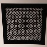 Vasarely silkscreen print - "Deep Kinetics" - 3D Illusion & Black and White
