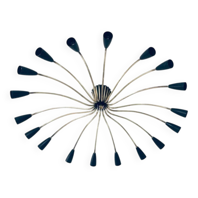 Sputnik 18-Arm Ceiling Lamp from Kaiser Leuchten, Germany, 1950s