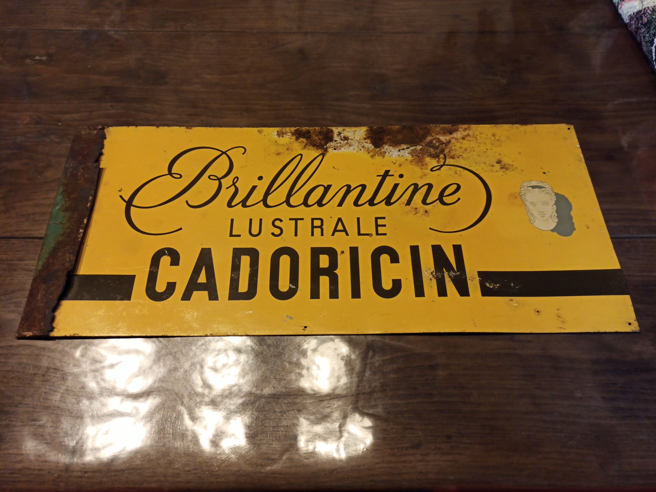 Old painted advertising sheet glossy lustral cadoricin
