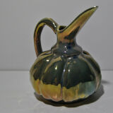 Ceramic pouring jug Rambervilliers art deco flamed sandstone metallic reflection