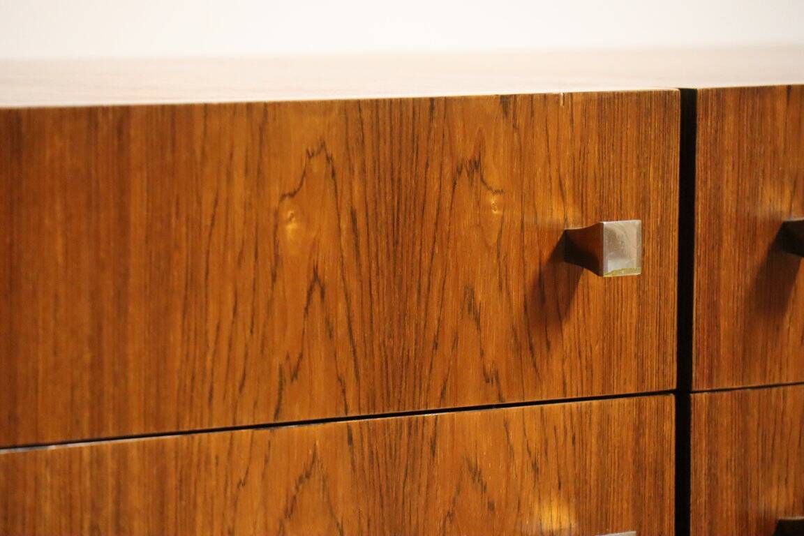 Vintage sideboard by Luigi Bartolini in rosewood and chrome metal, 1960