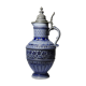 Large salt-glazed stoneware beer jug with tin, Germany, Westerwald type.