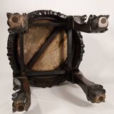 China, 19th century ironwood and marble pedestal coffee table