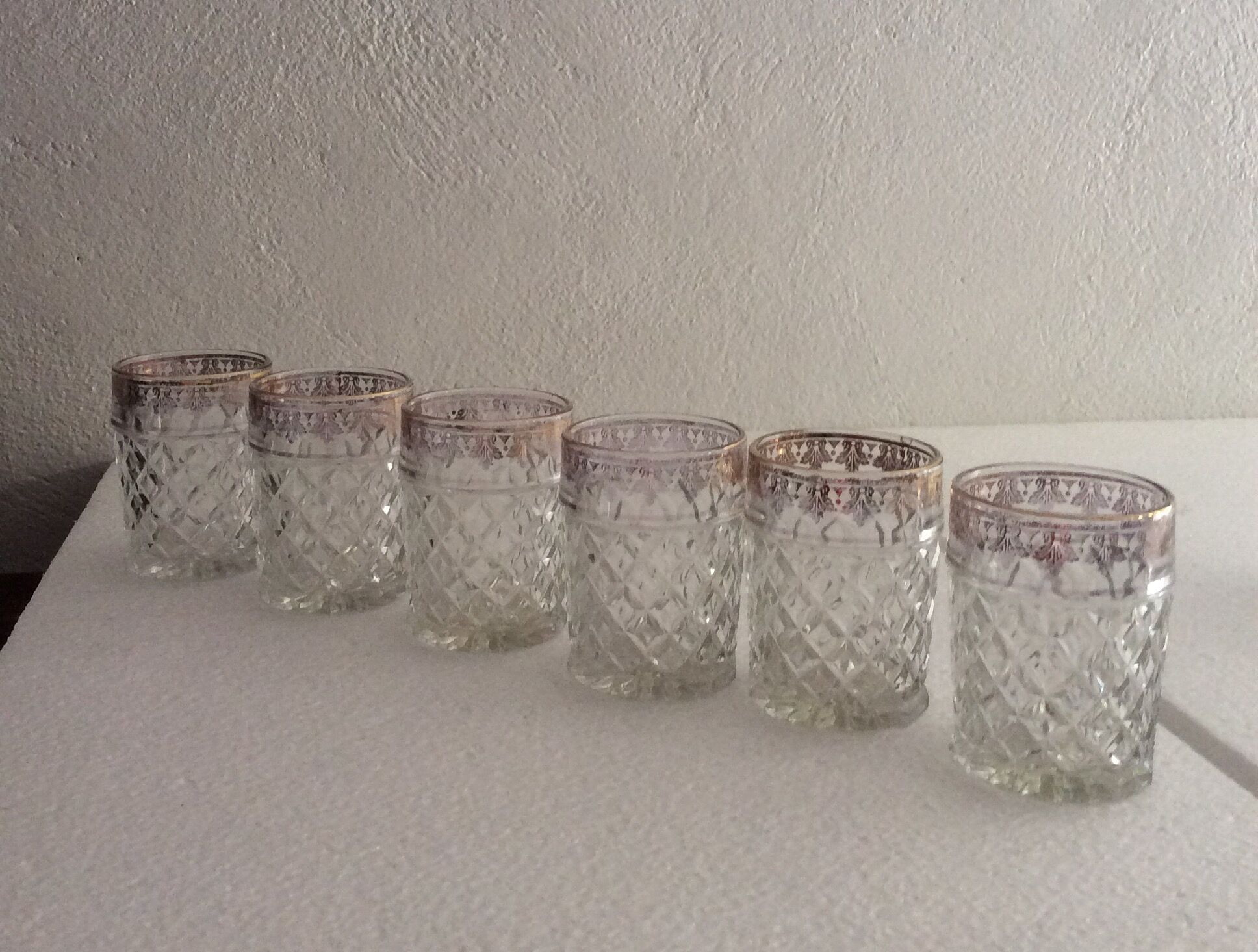 Pitcher and  whiskey glasses 70s