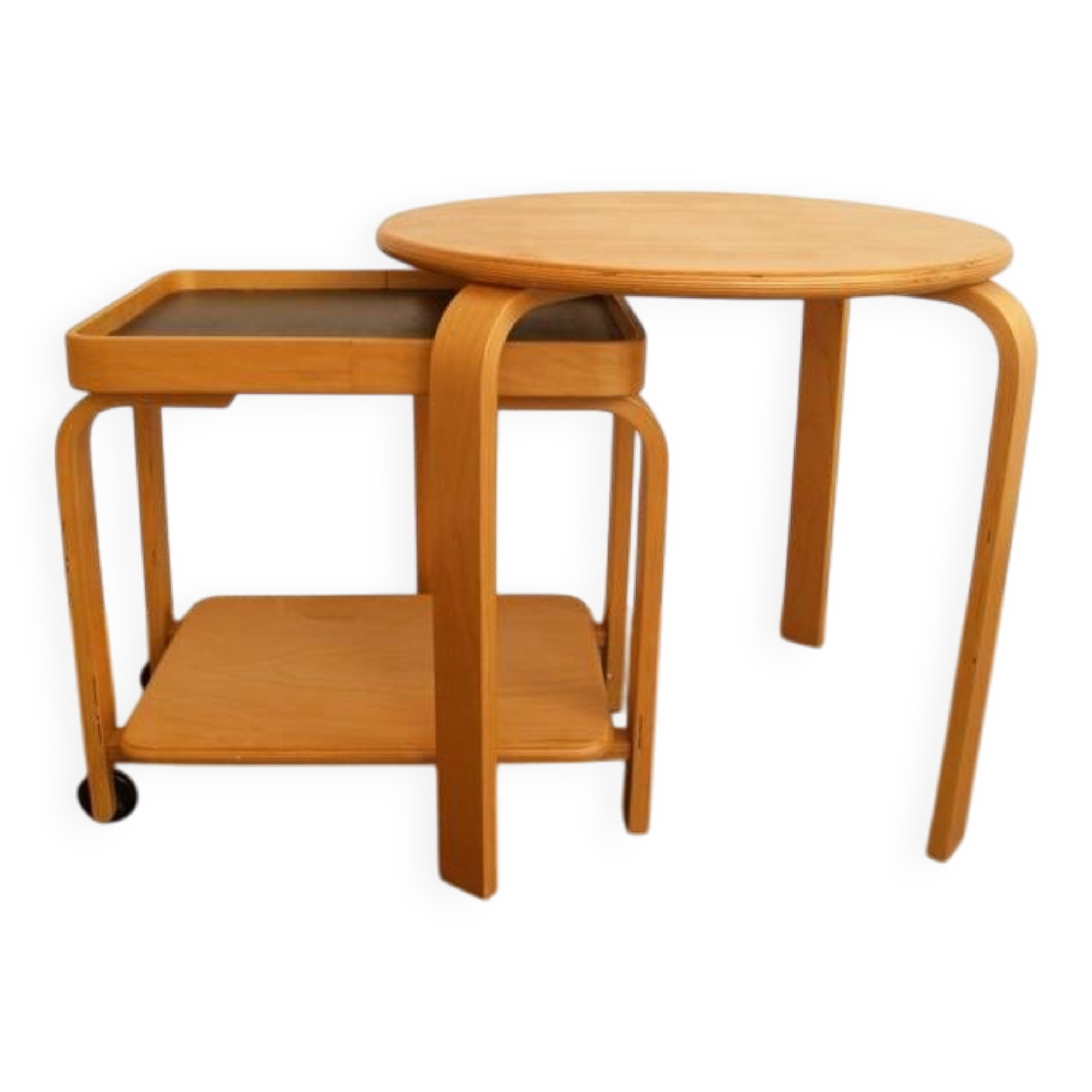 Ikea Vintage Brunabo plywood nesting table - trolley from the eighties